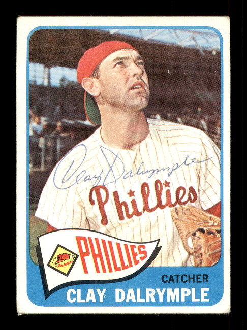 Clay Dalrymple Autographed 1965 Topps Card #372 Philadelphia Phillies SKU #170496