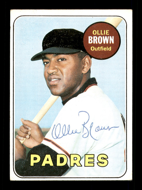 Ollie Brown Autographed 1969 Topps Card #149 San Diego Padres SKU #170995