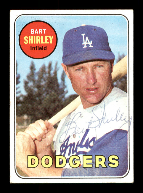 Bart Shirley Autographed 1969 Topps Card #289 Los Angeles Dodgers SKU #171046