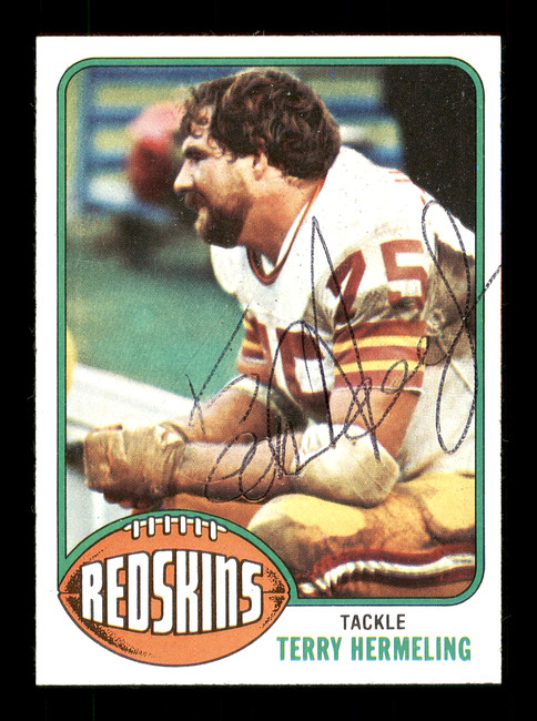 Terry Hermeling Autographed 1976 Topps Rookie Card #349 Washington Redskins SKU #171168