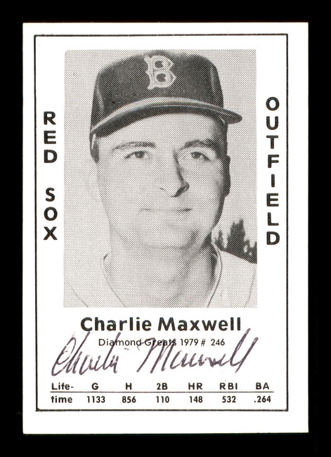 Charlie "Charley" Maxwell Autographed 1979 Diamond Greats Card #246 Boston Red Sox SKU #171775