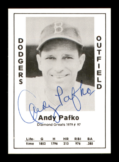 Andy Pafko Autographed 1979 Diamond Greats Card #97 Brooklyn Dodgers SKU #171888