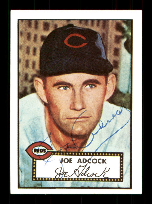 Joe Adcock Autographed 1983 Topps 1952 Topps Reprint Card #347 Cincinnati Reds SKU #172191