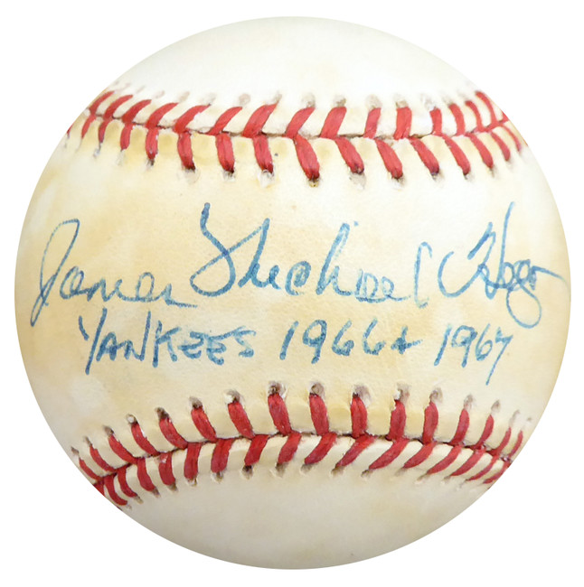 Mike Hegan Autographed Official AL Baseball New York Yankees "Full Name Yankees 1966 & 1967" Beckett BAS #S78881