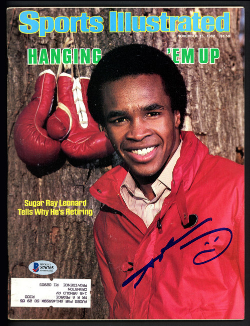 Sugar Ray Leonard Autographed Sports Illustrated Magazine Beckett BAS #S76765