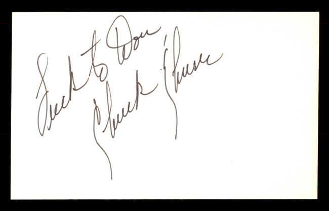 Chuck Churn Autographed 3x5 Index Card Los Angeles Dodgers "Luck to Don" SKU #174108