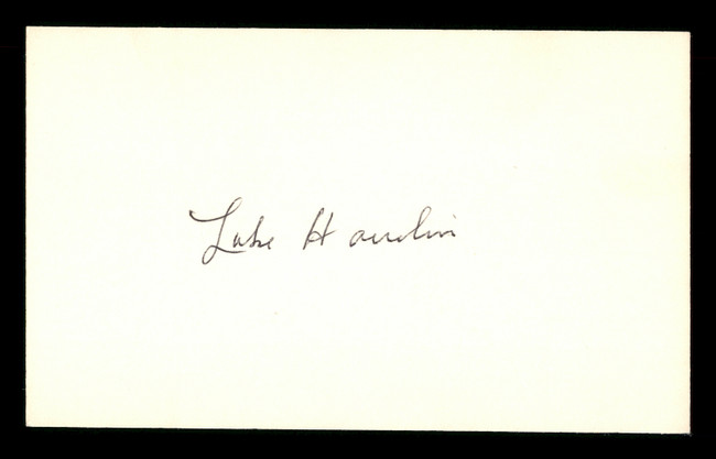 Luke Hamlin Autographed 3x5 Index Card Brooklyn Dodgers SKU #174155