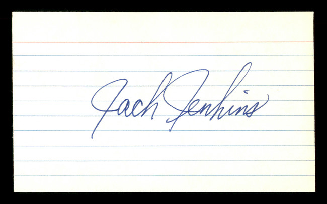 Jack Jenkins Autographed 3x5 Index Card Los Angeles Dodgers SKU #174170