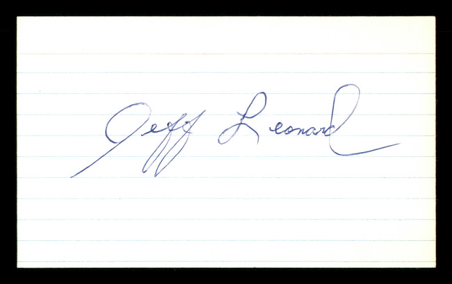 Jeffrey Jeff Leonard Autographed 3x5 Index Card San Francisco Giants SKU #174179