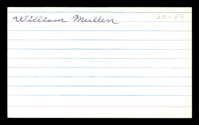 Billy Mullen Autographed 3x5 Index Card St. Louis Browns SKU #174206