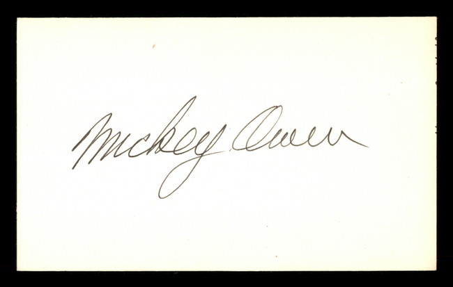 Mickey Owen Autographed 3x5 Index Card Brooklyn Dodgers SKU #174217