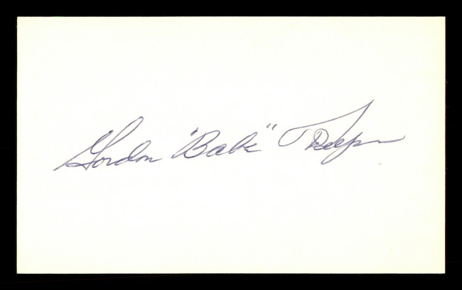 Gordon "Babe" Phelps Autographed 3x5 Index Card Brooklyn Dodgers SKU #174227