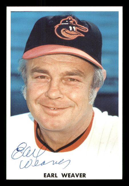 Earl Weaver Autographed 3.5x5.25 Team Issued Photo Baltimore Orioles SKU #175848