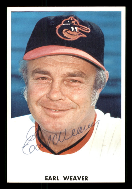 Earl Weaver Autographed 3.5x5.25 Team Issued Photo Baltimore Orioles SKU #175851