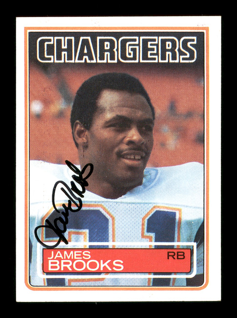 James Brooks Autographed 1983 Topps Card #372 San Diego Chargers SKU #176043