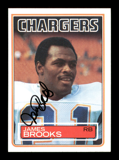 James Brooks Autographed 1983 Topps Card #372 San Diego Chargers SKU #176045