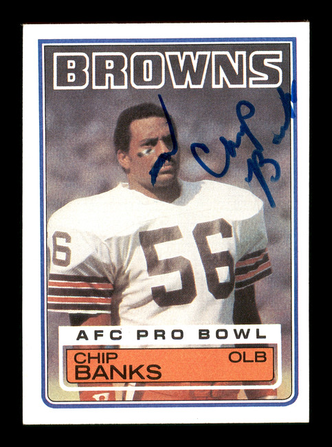 Chip Banks Autographed 1983 Topps Rookie Card #245 Cleveland Browns SKU #176077