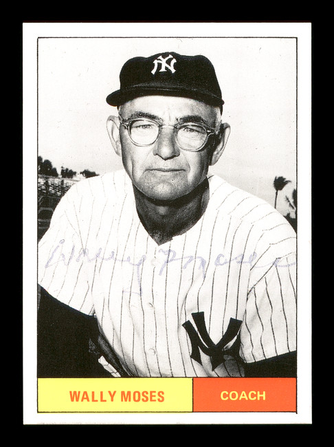 Wally Moses Autographed 1986 1961 New York Yankees Renata Galasso Black & White Card SKU #176214