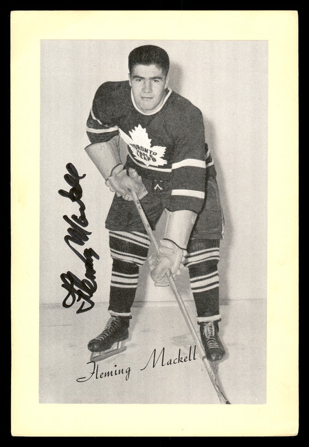 Fleming Mackell Autographed 1944-63 Beehive Group 2 4.5x6.5 Photo Toronto Maple Leafs SKU #176667
