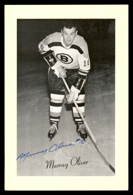 Murray Oliver Autographed 1944-63 Beehive Group 2 4.5x6.5 Photo Boston Bruins SKU #176765