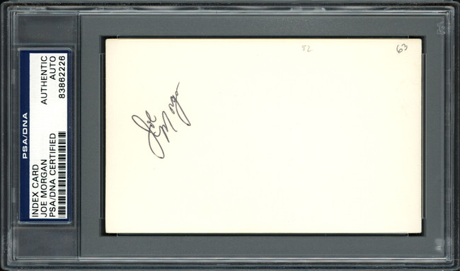 Joe Morgan Autographed 3x5 Index Card Cincinnati Reds PSA/DNA #83862226