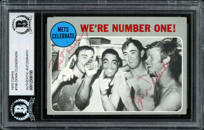 Donn Clendenon Autographed 1970 Topps Card #198 New York Mets "Best Wishes" Beckett BAS #12306195