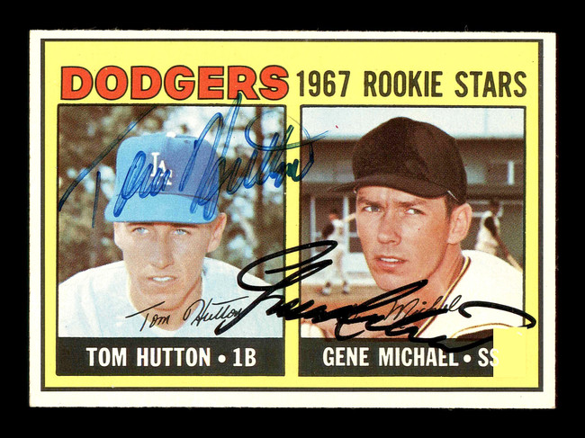 Gene Michael & Tom Hutton Autographed 1967 Topps Rookie Card #428 Los Angeles Dodgers SKU #178504