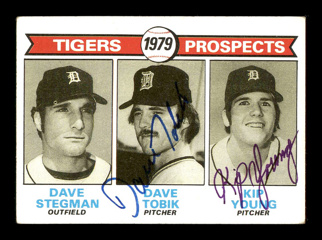 Dave Tobik & Kip Young Autographed 1979 Topps Rookie Card #706 Detroit Tigers SKU #178751