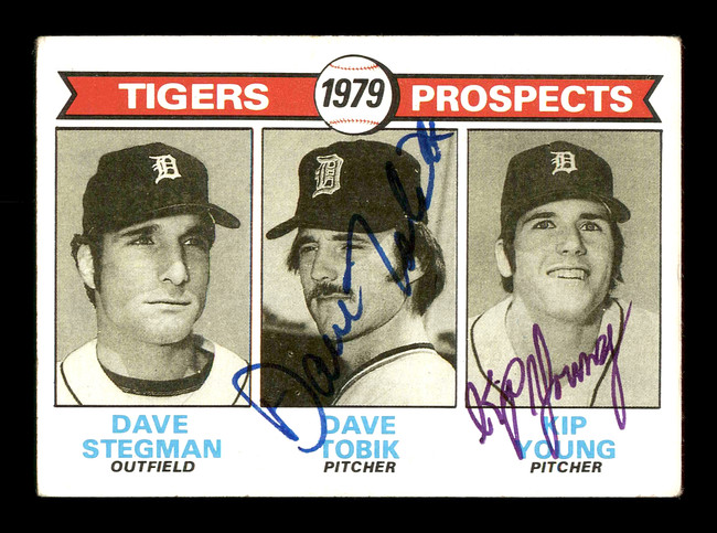 Dave Tobik & Kip Young Autographed 1979 Topps Rookie Card #706 Detroit Tigers SKU #178753