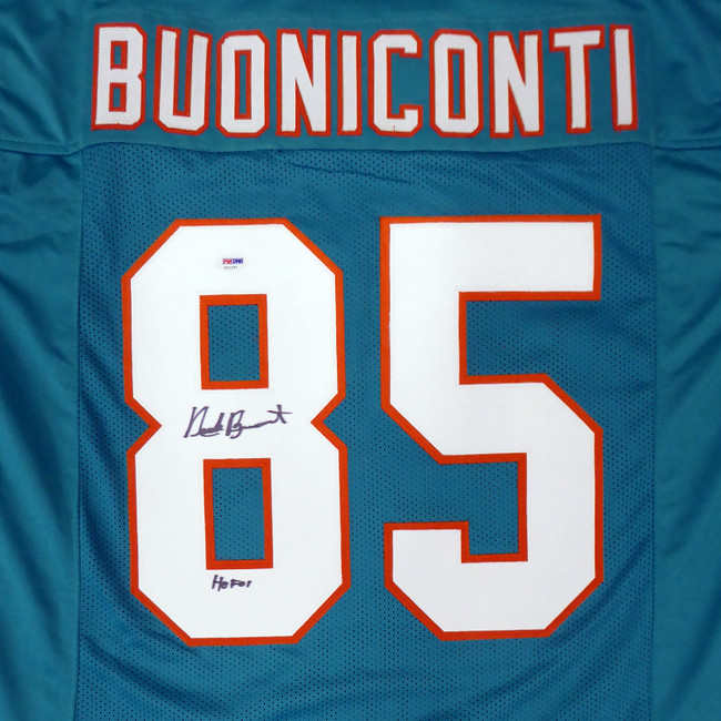 Miami Dolphins Nick Buoniconti Autographed Teal Jersey "HOF 01" PSA/DNA Stock #179034