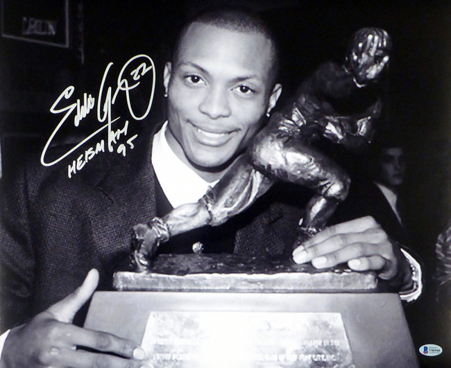 Eddie George Autographed 16x20 Photo Ohio State Buckeyes "Heisman 95" Beckett BAS Stock #179091