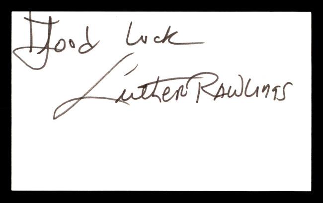 Luther Rawlings Autographed 3x5 Index Card Lightweight Boxer "Good Luck" SKU #179714