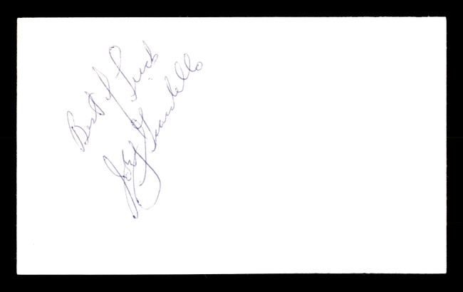 Joey Giardello Autographed 3x5 Index Card Middleweight Champ "Best Of Luck" SKU #179716