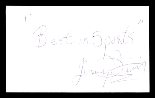 Jimmy Bivins Autographed 3x5 Index Card Heavyweight Champ "Best In Sports" SKU #179735