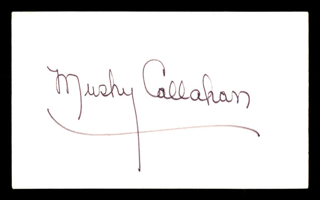 Mushy Callahan Autographed 3x5 Index Card Boxer SKU #179740