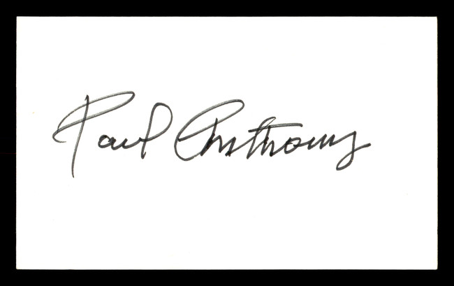 Paul Anthony Autographed 3x5 Index Card Welterweight Boxer SKU #179756