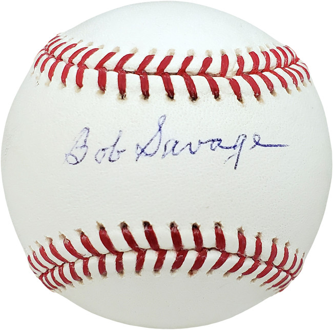 Bob Savage Autographed Official MLB Baseball Philadelphia A's Beckett BAS #V68112
