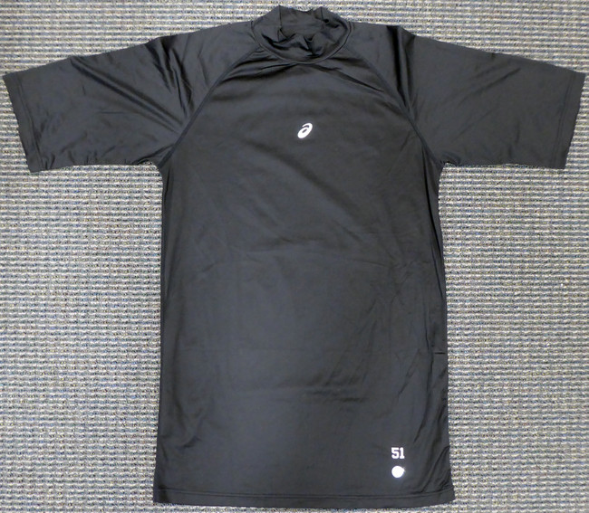 Unsigned Ichiro Suzuki Seattle Mariners Black Short Sleeve Game Used Asics Under Shirt IS Holo Stock #179834