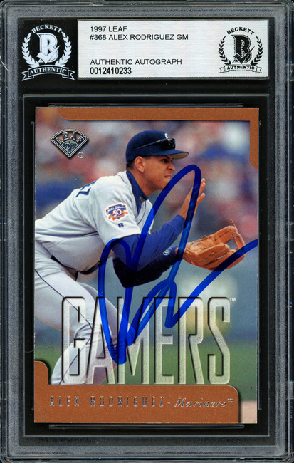 Alex Rodriguez Autographed 1997 Leaf Gamers Card #368 Seattle Mariners Beckett BAS #12410233