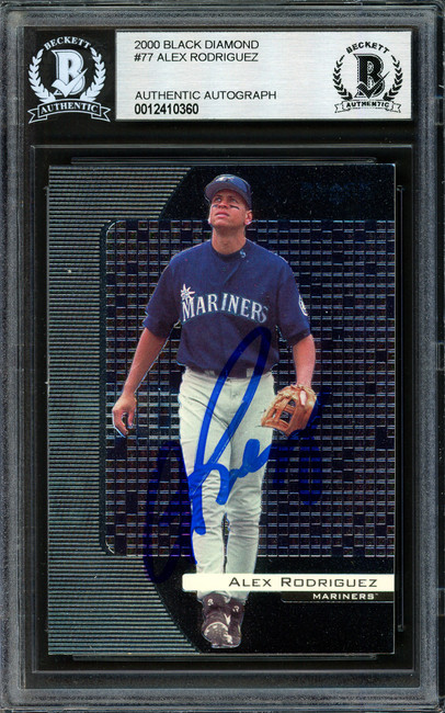 Alex Rodriguez Autographed 2000 Upper Deck Black Diamond Card #77 Seattle Mariners Beckett BAS #12410360