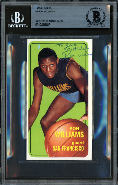 Ron Williams Autographed 1970-71 Topps Card #8 Golden State Warriors "To Jack, Best Wishes" Beckett BAS #12410486