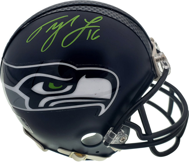 Tyler Lockett Autographed Seattle Seahawks Mini Helmet In Green MCS Holo Stock #182257