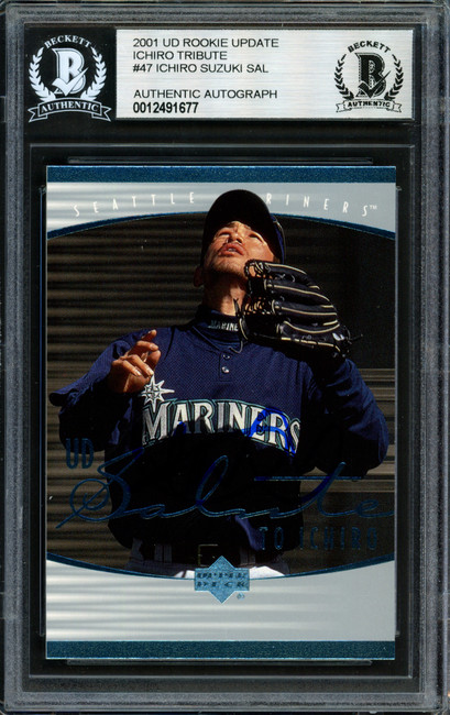 Ichiro Suzuki Autographed 2001 Upper Deck Rookie Update Rookie Card #47 Seattle Mariners Beckett BAS #12491677