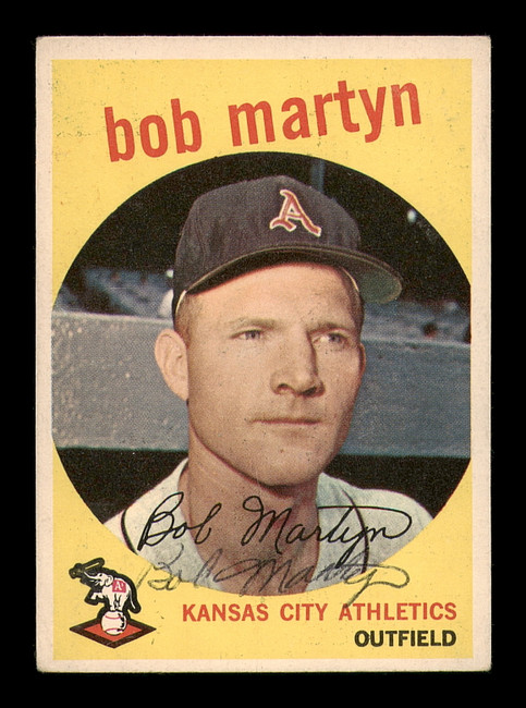 Bob Martyn Autographed 1959 Topps Card #41 Kansas City A's SKU #182922