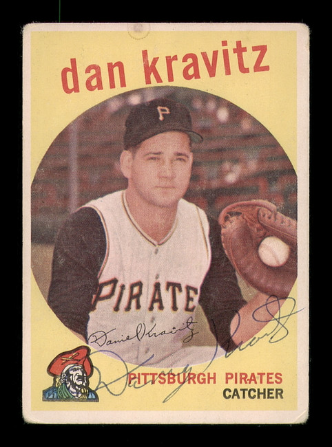Dan Kravitz Autographed 1959 Topps Card #536 Pittsburgh Pirates High Number High Number SKU #182967