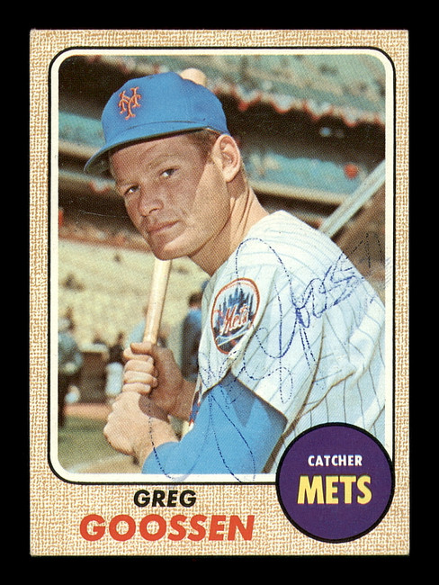 Greg Goossen Autographed 1968 Topps Card #386 New York Mets SKU #183061