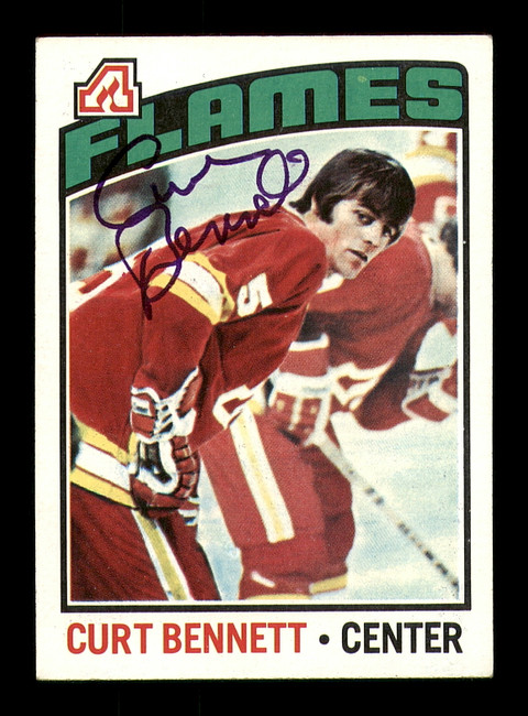 Curt Bennett Autographed 1976-77 Topps Card #202 Atlanta Flames SKU #183105