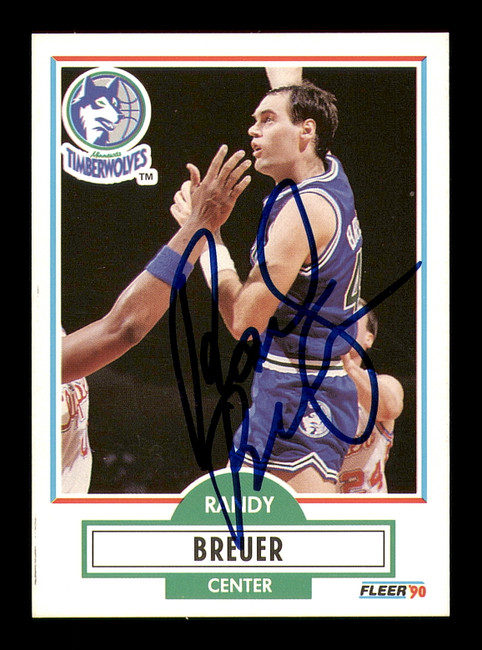 Randy Breuer Autographed 1990-91 Fleer Card #111 Minnesota Timberwolves SKU #183249