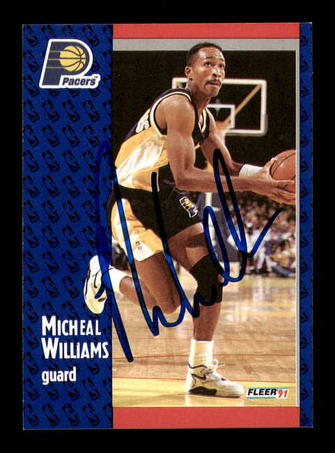 Michael Williams Autographed 1991-92 Fleer Card #88 Indiana Pacers SKU #183311