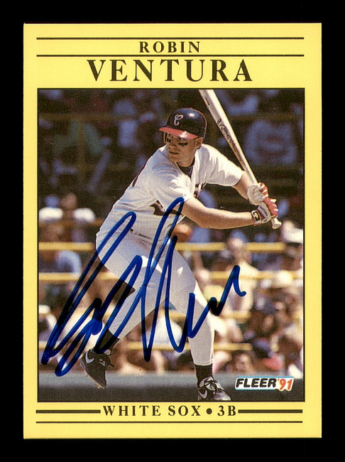 Robin Ventura Autographed 1991 Fleer Card #139 Chicago White Sox SKU #183481